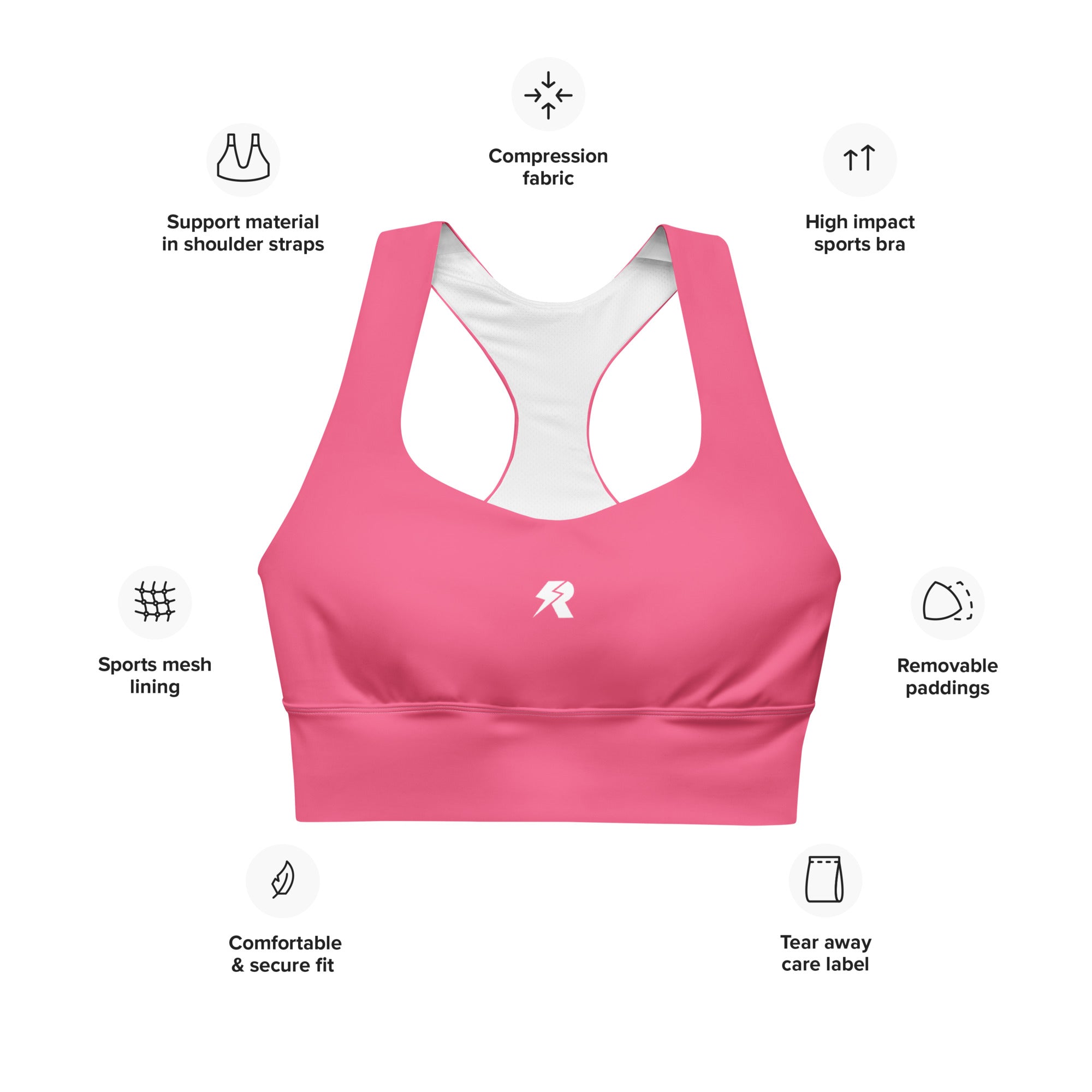 Brink Pink Longline Sports Bra